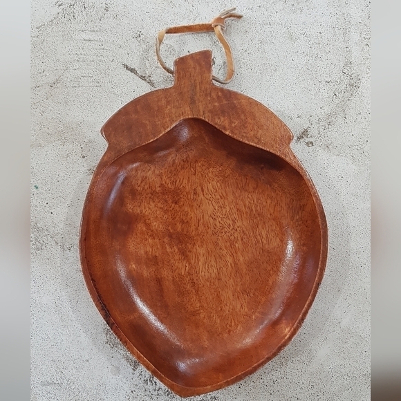 Vintage Monkey Pod Wood Acorn Bowl - Picture 8 of 8